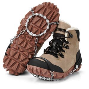 All-Surface Traction Cleats – Ice & Snow Walkers Swiveling Beads, Alloy-Steel, S
